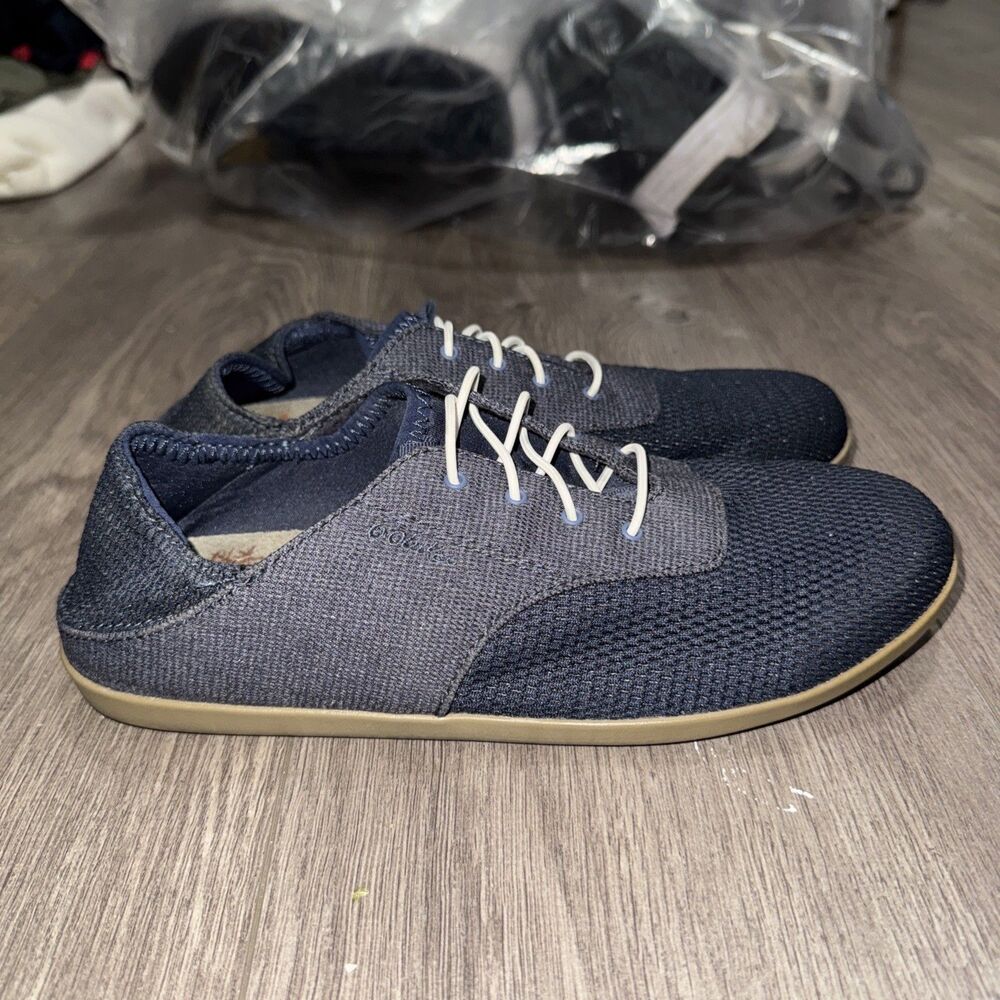 Olukai Waialua Lace Grey Slip On Comfort Boat Shoes Womens Size 8.5 Lightly Worn